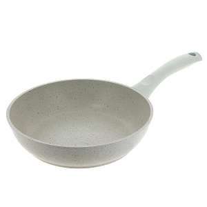 Сковорода 24х6см KUKMARA Традиция с ручкой стеклянная крышка антипригарное покрытие светлый алюминий 000000000001121246