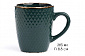 Кружка 385мл LUCKY Точки металлическая кайма зеленый керамика