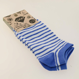 Носки женские р.36-39/23-25 LUCKY укороченные синий полоска 000000000001184373