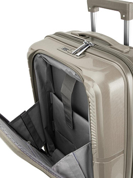 Чемодан на колесах S (36х22х55см) абстракция с дополнительным отделом бежевый PP 000000000001226561