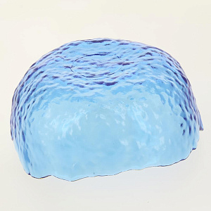 Салатник 17см/620мл LUCKY средний голубой с золотой каймой стекло 000000000001208543