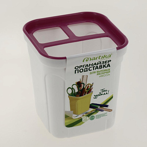 Органайзер подставка 9,5x9,5x10,6см MARTIKA Фессо для бытовых мелочей в ассортименте пластик 000000000001201069
