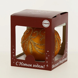 Декоративное украшение 9см Шар 4,5 БИРЮСИНКА Сияние стекло 000000000001191680