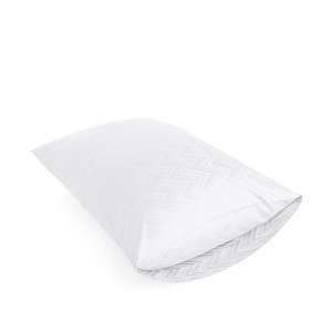 Наволочки 50х70см-2шт DE'NASTIA JQ зигзаг белый сатин хлопок-100% 000000000001215578