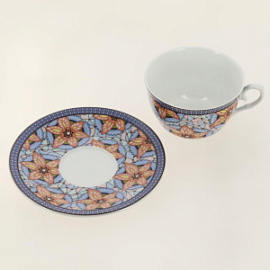 Набор чайный 4пр (2 чашки 225мл+2 блюдца) LarangE ВИТРАЖ ПУ фарфор 586-3641 000000000001204443