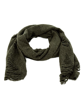 Шарф 30х200см рваный хаки полиэстер 000000000001229230