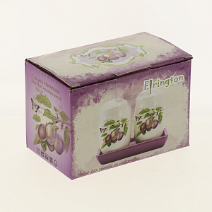 Набор для специй ПОСУДА Слива (солонка/перечница/керамическая подставка) 000000000001177430