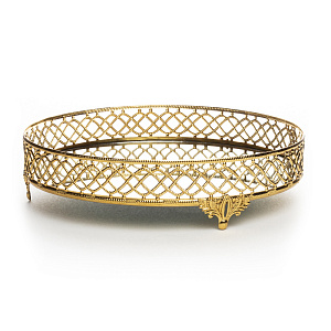 Поднос 30см круглый золото 000000000001216377