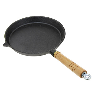 Сковорода 23см деревянная ручка чугун Ф230 HE98 000000000001153032