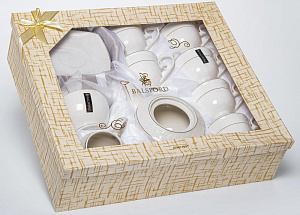 Набор чайный 15 предметов BALSFORD НЕЖНОСТЬ (чашка 300мл-6шт,блюдце-6шт,чайник,сахарница,молочник) подарочная упаковка фарфор 000000000001207523