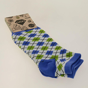 Носки женские р.36-39/23-25 LUCKY заниженные принт синий 000000000001184371