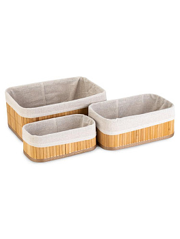 Набор корзинок для мелочей 3шт(30х20х12см,26х16х10см,22х12х8см) прямоугольный натуральный бамбук 000000000001227432