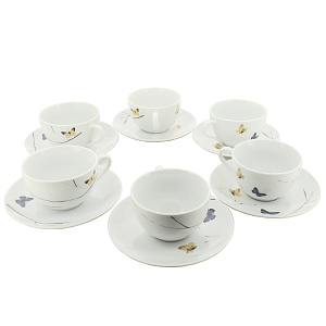 Набор чайный 12 предметов (чашка 250мл-6шт/блюдце 16см-6шт) ESPRADO Primavera твердый фарфор 000000000001153688