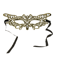 Маскарадная маска Изящная золотистая из полиэстера с лентой для крепления на голове (полиэстер) / 20х12х3см арт.81000 000000000001191312