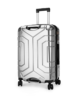 Чемодан на колесах L (48х30х75см) соты серебро PC 000000000001226587