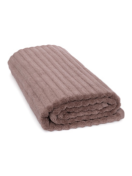 Полотенце махровое 100x150см DE'NASTIA Узкая Волна 500гр бежевый хлопок 000000000001211694