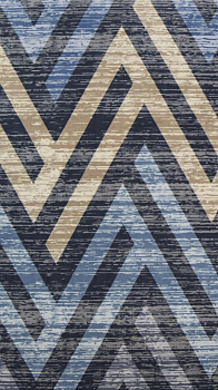 Коврик придверный 60x90см LUCKY Зиг заг синий/коричневый полиэстер 000000000001203637