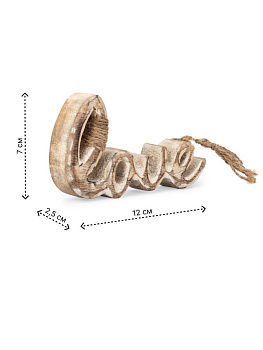 Декоративная фигурка 12x2,5x7см DE'NASTIA Love белый дерево манго 000000000001229665