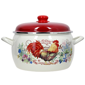 Кастрюля 7,5л METROT Золотой Петушок глубокая эмаль 000000000001148332