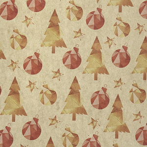 Бумага упаковочная крафтовая 70х100см Елочные игрушки 000000000001208807