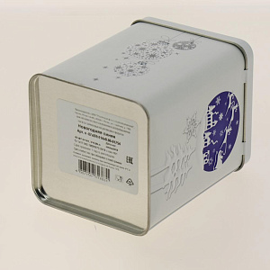 Бaнка Металличеcкая Новогодняя синяя 1,2л из лакированной и литoгрaфиpoвaннoй жеcти с откидной крышкой, для пищевых продуктов.Ж/б Но 000000000001192887