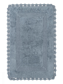 Коврик для ванной 60x100см DE'NASTIA Кружево голубой хлопок 100% 000000000001207086