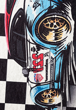 Коврик универсальный 50x80см LUCKY СПОРТ КАР белый/черный/синий/красный полиэстер 000000000001215851