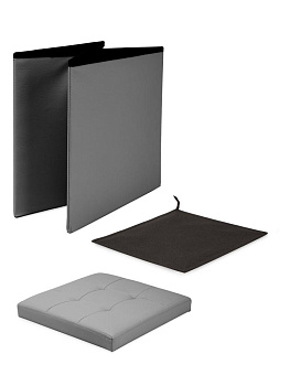 Пуфик куб 38х38х38см складной серый PU 000000000001226419