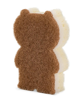 Губка для мытья посуды трёхслойная МИШКА 12х8х3см натуральный_ST 000000000001228717