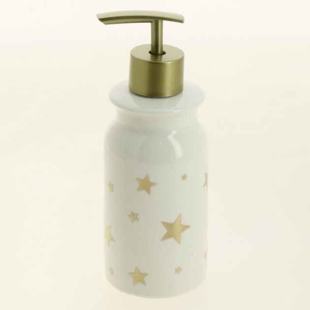 Набор для ванной 4 предмета ДОЛЯНА Звезды мыльница дозатор для мыла 2 стакана керамика пластик 000000000001209720