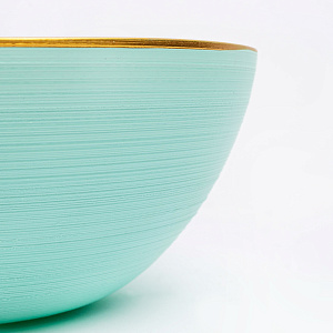 Салатник 13см GLASSCOM золотая кайма menthol стекло 000000000001213165