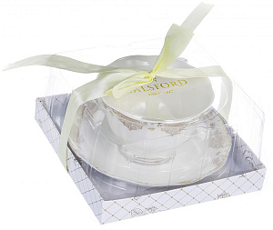 Чайная пара чашка 220мл+ блюдце,белаяс золотом, подарочная упаковка,107-04014 000000000001177804