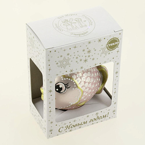 Декоративное украшение Рыбка 8см БИРЮСИНКА розовый стекло 000000000001207665