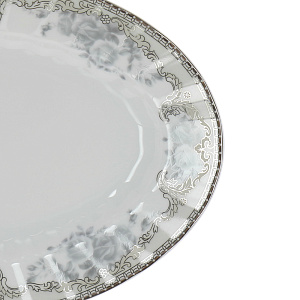 Овальное блюдо Платиновый вензель Porcelaine Czech Gold Hand s.r.o., 32 см 000000000001136179