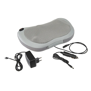 Подушка массажная 32х10х19см BRADEX ШЕЯ ПЛЕЧИ СПИНА серый пластик с подогревом и разминающим массажем Шиацу 4 массажных ролика, 3 режима работы 000000000001217251