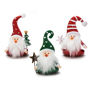 Декоративное украшение Подсвечник Санта с бородой 12х6см MANDARIN железо окрашенное 000000000001209318