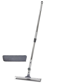 Швабра для окон со скребком телескоп 30х9/90-130см бело-серый металл/пластик_ST 000000000001228747