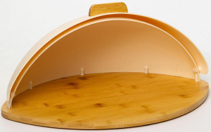 Хлебница OLAFF 44х28х20см основа, ручка -бамбук, крышка полистирол, подарочная упаковка.184-18002 000000000001201279