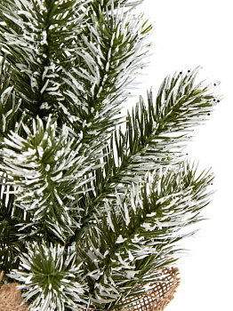 Ель искусственная 31 см белые кончики в горшочке литая 000000000001225508