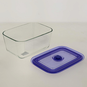 Контейнер Eley прямоугольный 1500мл.из жаропрочного боросиликатного стекла(выдерживает до +400 С)с пластиковой крышкой со встроенным 000000000001189863