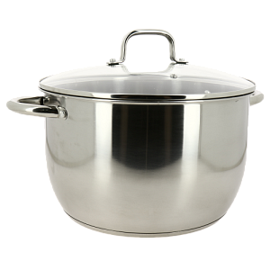 Кастрюля PRIME 10л ПОСУДА ЦЕНТР, нержавеющая сталь, стеклянная крышка, PC05394 000000000001200024