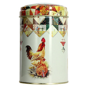 Жестяная банка для хранения сыпучих продуктов Петухи, 1.1л 000000000001153178