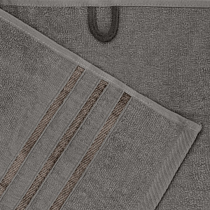 Набор полотенец4шт50х90/70х130смСОФТИбордюр3полоски темно-серый/персиковыйХлопок 000000000001219590