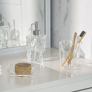 Стакан для зубных щеток 7,7x7,7x11см DE'NASTIA ICEBERG прозрачный акрил 000000000001224746