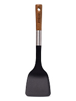Лопатка кулинарная 35x10см DE'NASTIA деревянная ручка с нержавеющей сталью пластик 000000000001211561