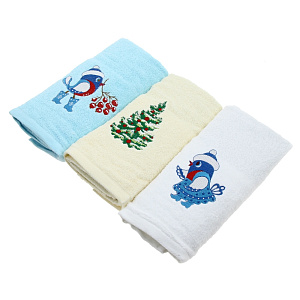 Полотенце в подарочной упаковке DE'NASTIA Новогоднее 35х70см-1шт 100%Хлопок P100013 000000000001133834