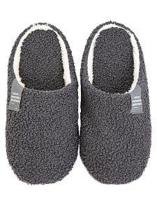 Тапочки домашние 42-43 мужские утепленные серый полиэстер/ПВХ 000000000001228795