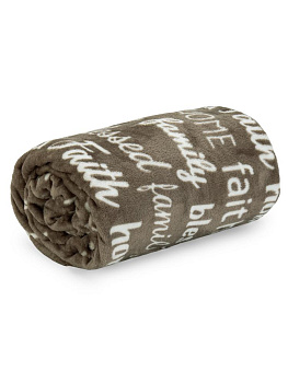 Плед 190x200см LUCKY Газета бежевый флис полиэстер 000000000001219029