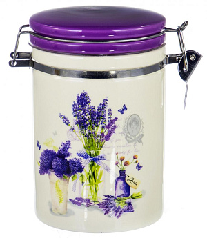 Банка д/сыпучих 850мл с клипсой, под.уп,Виолет, 110-07054 000000000001177572