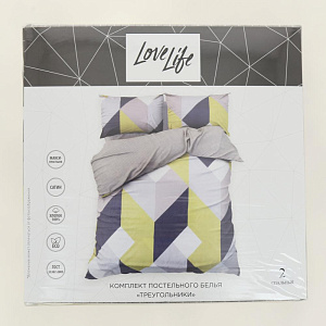 Комплект постельного белья 2-спальный LoveLife Треугольники пододеяльник 175х215см простынь 200х225см наволочки 50х70см-2шт сатин 125г/м 100%хлопок 000000000001209990